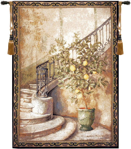 Lemon Stairwell Fine Art Tapestry