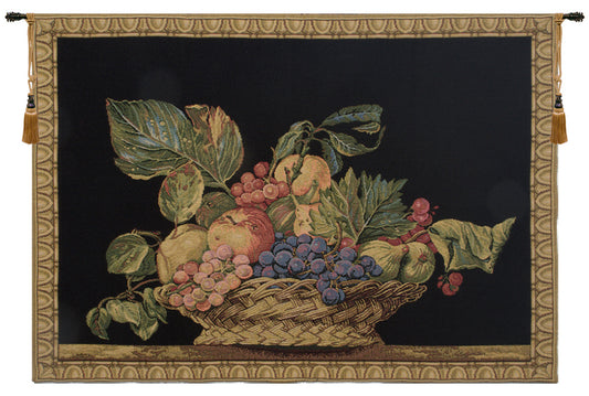 Fruit Basket Black European Tapestry