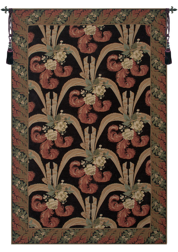 Elegant Floral Scroll European Tapestry