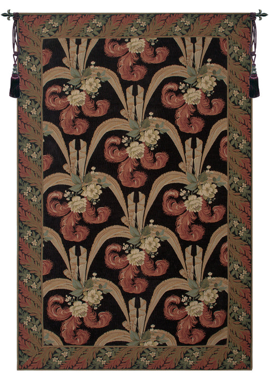 Elegant Floral Scroll European Tapestry