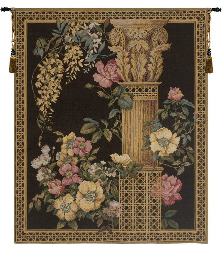 Corinthian Columns Black  European Tapestry