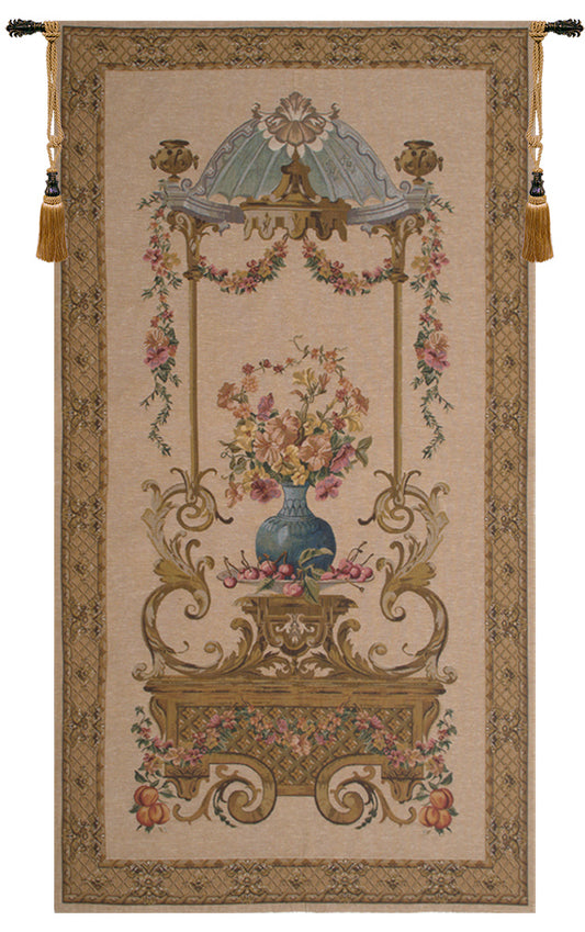 Floral Vase in a Gazebo European Tapestry