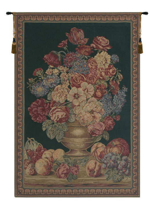 Vase on Green Mini Tapestry Wall Hanging