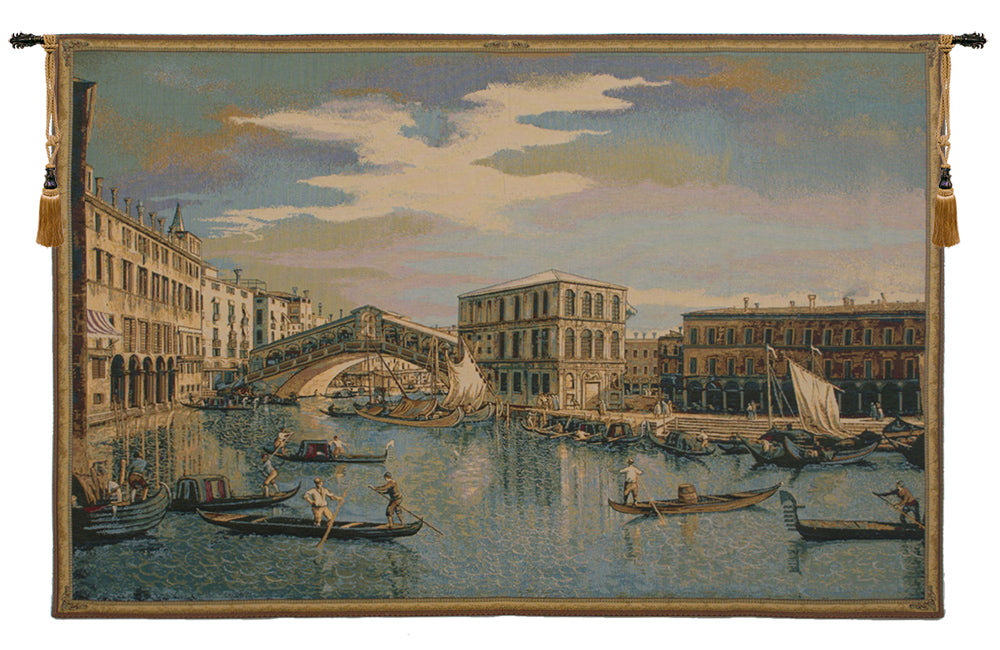 The Rialto Bridge Grand Canal  Italian Wall Tapestry