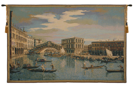 The Rialto Bridge Grand Canal  Italian Wall Tapestry