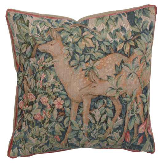 Two Does In A Forest Small French Cushion Cover