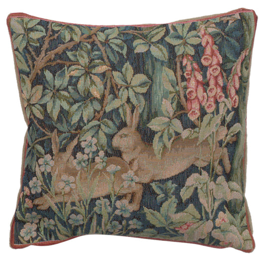 Two Hares In A Forest Small French Cushion Cover