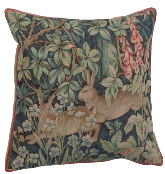 Two Hares In A Forest Large French Cushion Cover