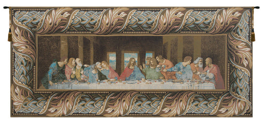 The Last Supper Italian with Border Italian Wall Tapestry