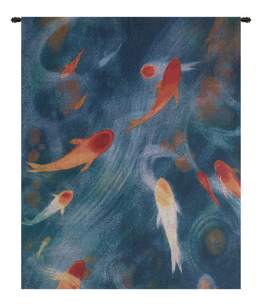 Koi Pond Small Tapestry Wall Art
