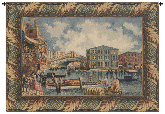 Ponte Di Rialto II With Border Italian Wall Tapestry
