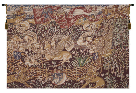 The Winged Stags Maroon Tapestry Wholesale