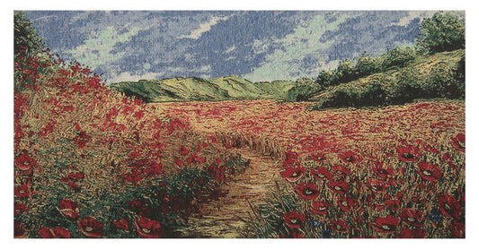 Poppy Fields III Stretched Wall Tapestry