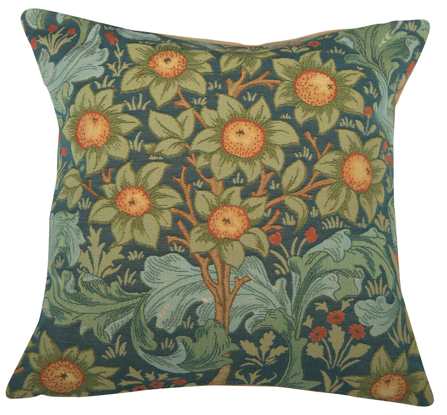 Orange Tree w/Arabesques Blue French Cushion Cover