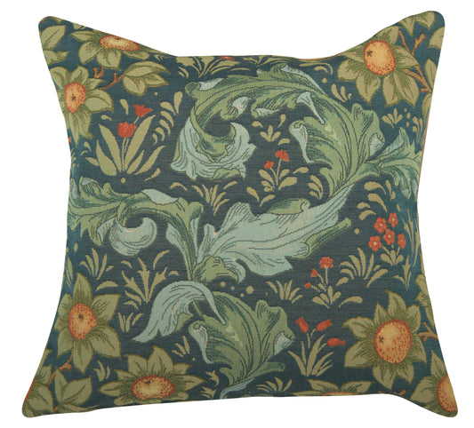 Arabesques w/Orange Tree Blue French Cushion Cover