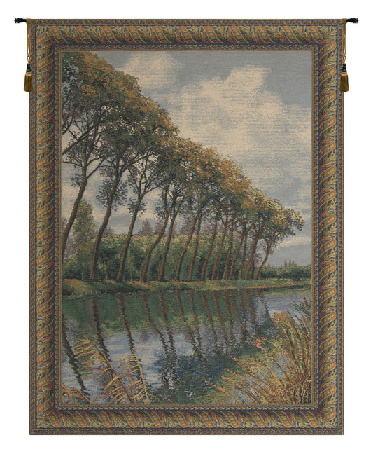 Canal in Flanders No Mill Belgian Tapestry Wall Art
