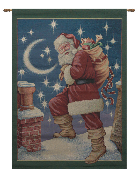 Santa's Night Fine Art Tapestry
