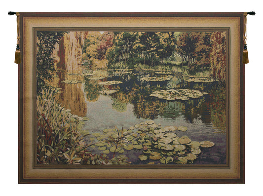 Lake Giverny Light With Border Belgian Tapestry Wall Art