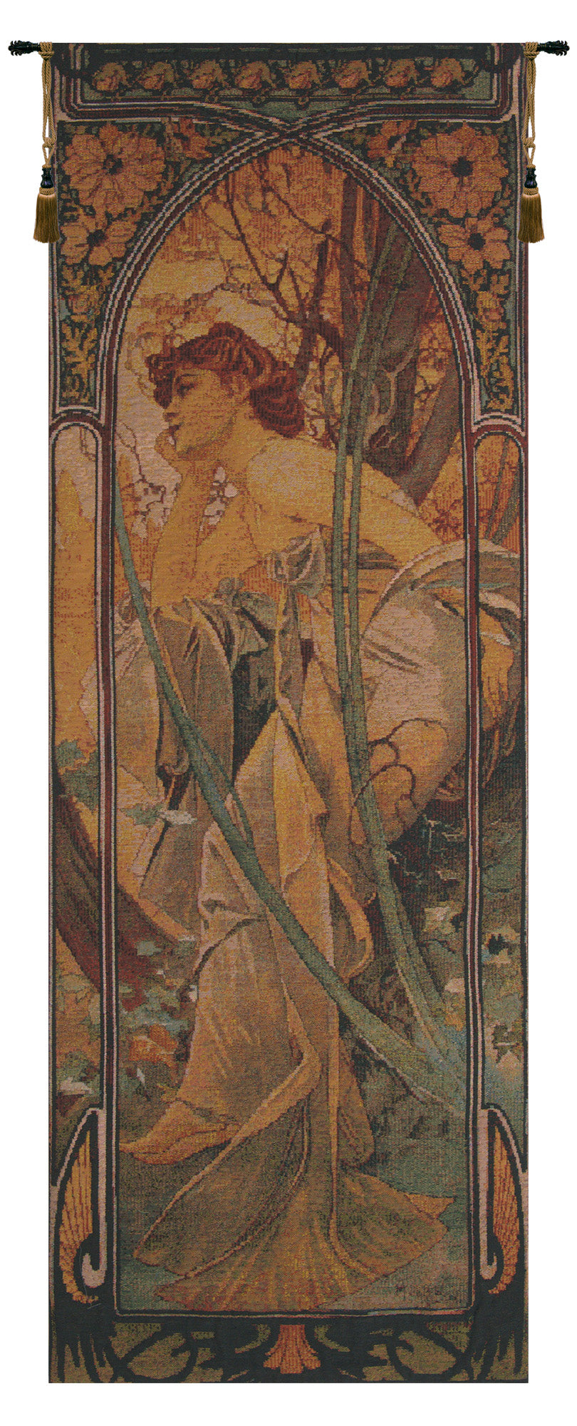 Mucha Soir Bright Belgian Tapestry Wall Art