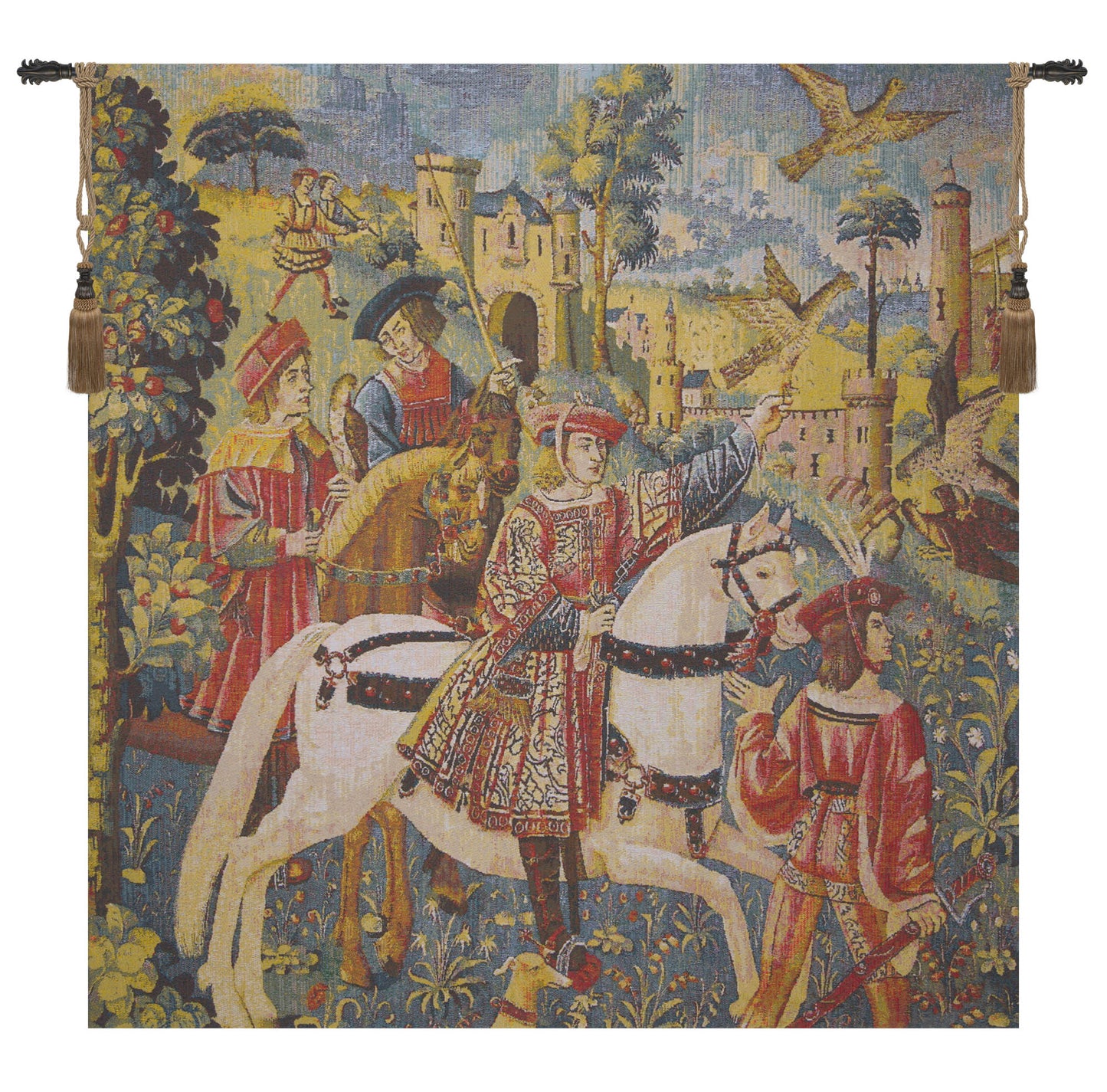Chasse Bright Belgian Tapestry Wall Art