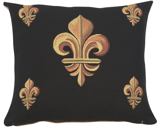 Five Fleur de Lys Black French Cushion Cover