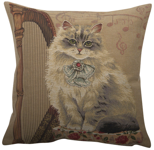 Cat With Harp European Cushion Covers