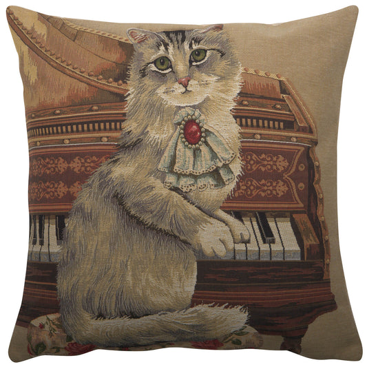 Cat With Piano European Cushion Covers