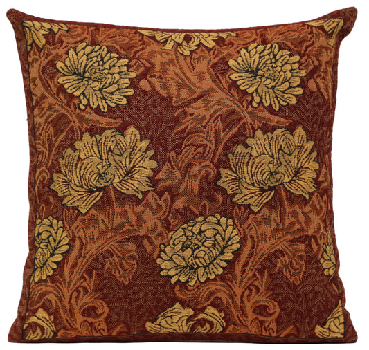 Chrysanthemum Brown Cushion Cover Wholesale