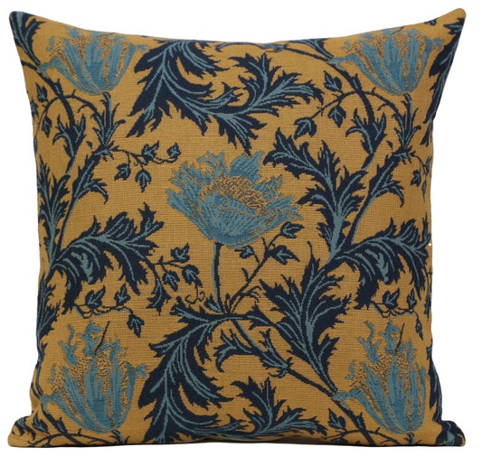 Anemone Blue Gold Cushion Cover Wholesale