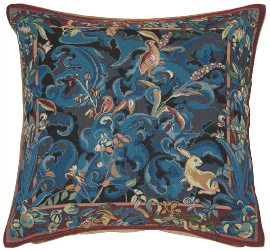 Animals with Aristoloches Blue French Cushion Cover