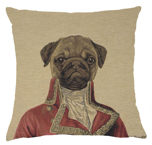 Commodore Pug Red European Cushion Covers