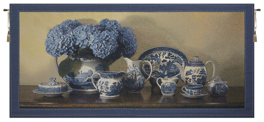 Blue Willow Horizontal Fine Art Tapestry