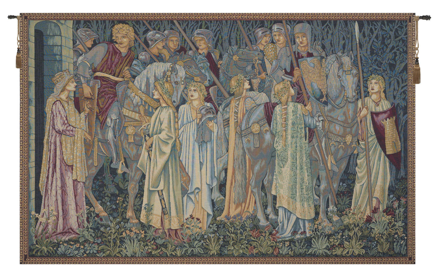 Departure of the Knights Large Italian Wall Tapestry