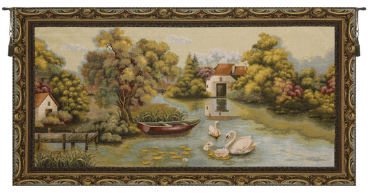 Swans on a Country Lake