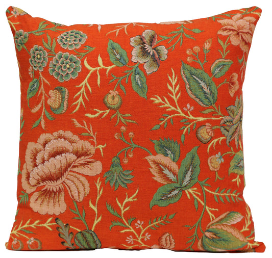 Peony Orange A French Cushion Cover