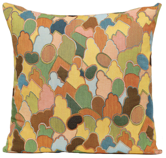Mosaique Chinoise Footprint Yellow French Cushion Cover