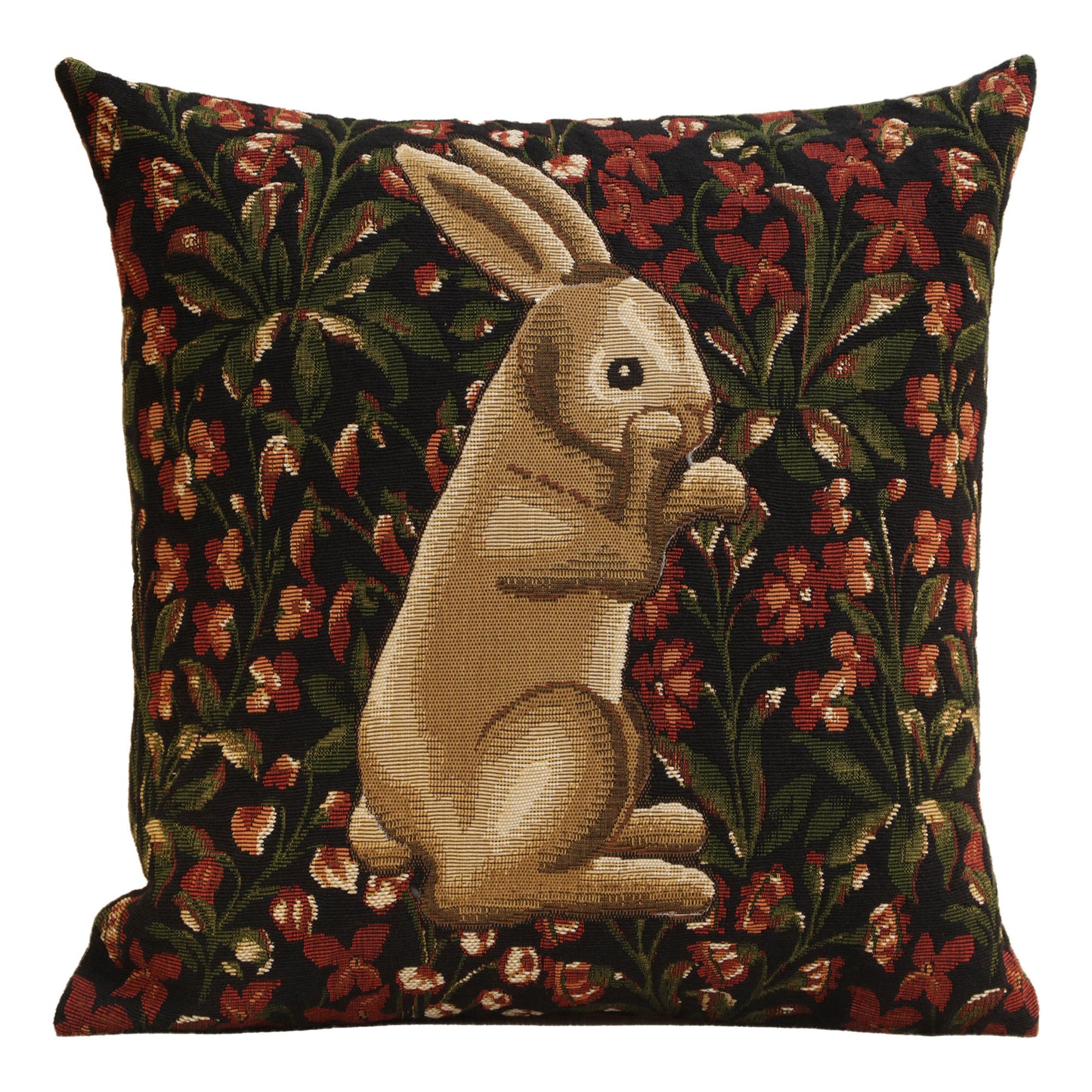 Medieval Rabbit with Flowers Standing European Cushion Covers