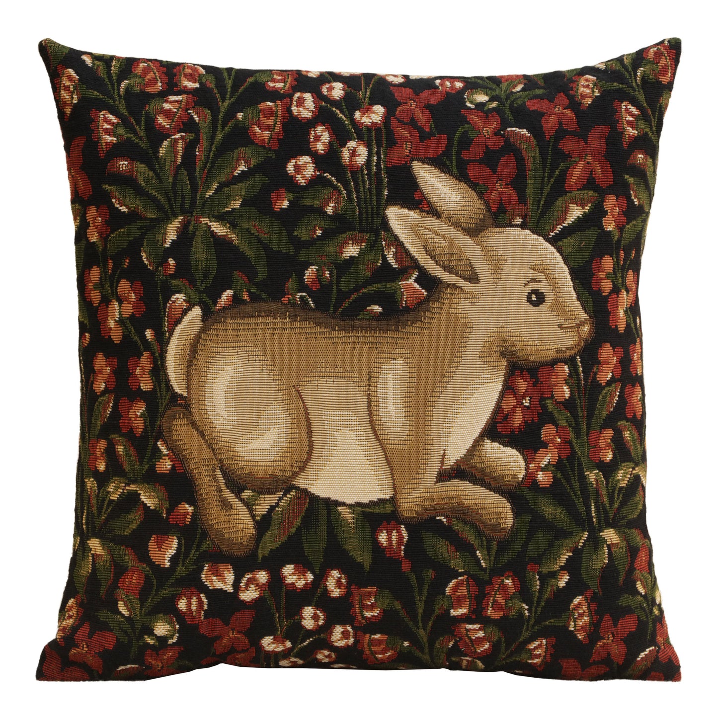 Medieval Rabbit with Flowers Running European Cushion Covers