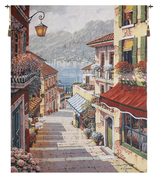 Bellagio Village no Border Belgian Tapestry Wall Art