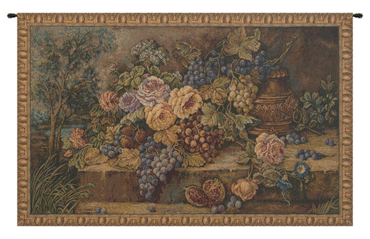 Bouquet with Grapes Italian Wall Tapestry