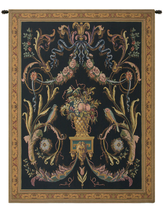Birds Black Belgian Tapestry Wall Art