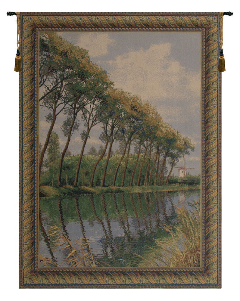 Canal in Flanders Mill Belgian Tapestry Wall Art