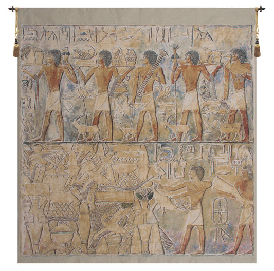 Saqqarah Beige Carre Belgian Tapestry Wall Art