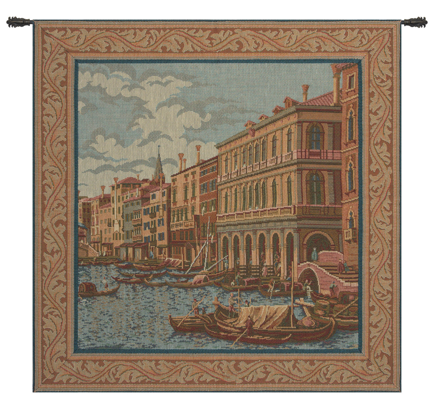 Shore on the Large Canal Italian Wall Tapestry