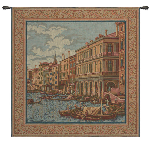Shore on the Large Canal Italian Wall Tapestry