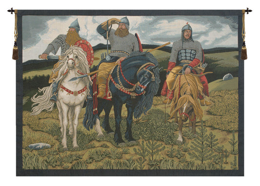 Knights the Bogatyrs Italian Wall Tapestry
