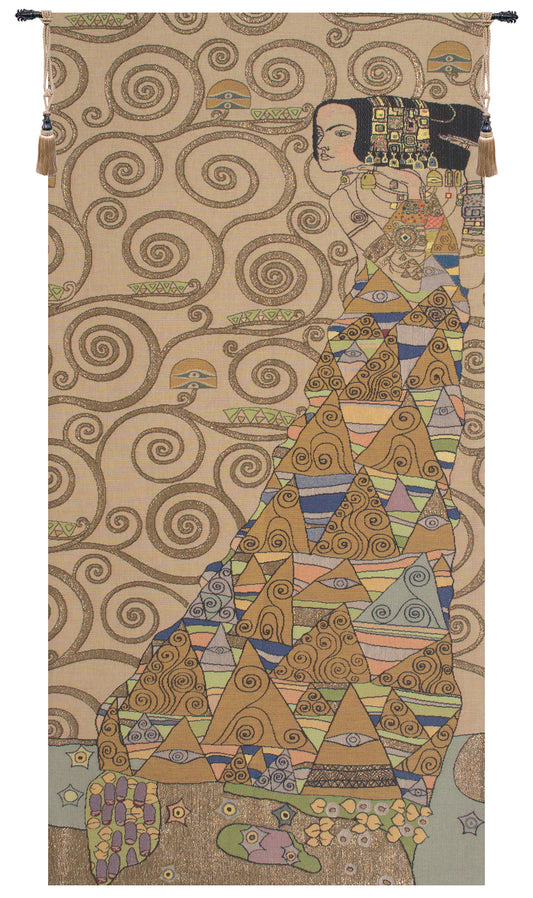 L'Attente Klimt a Droite Clair French Tapestry