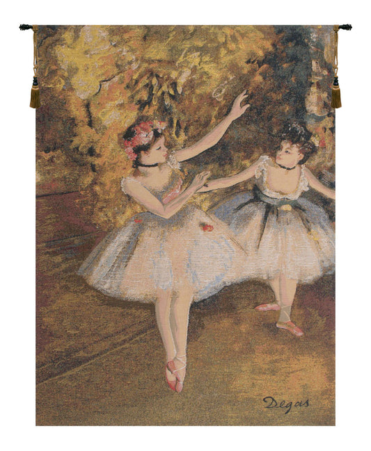 Two Dancers On Stage by Degas European Tapestry