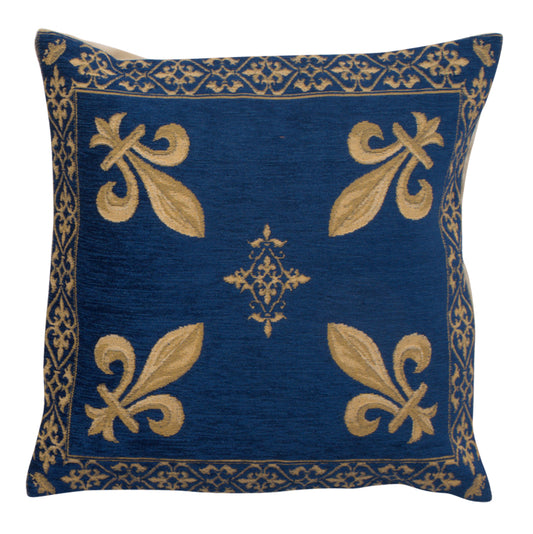 Fleur de Lys Blue III European Cushion Covers