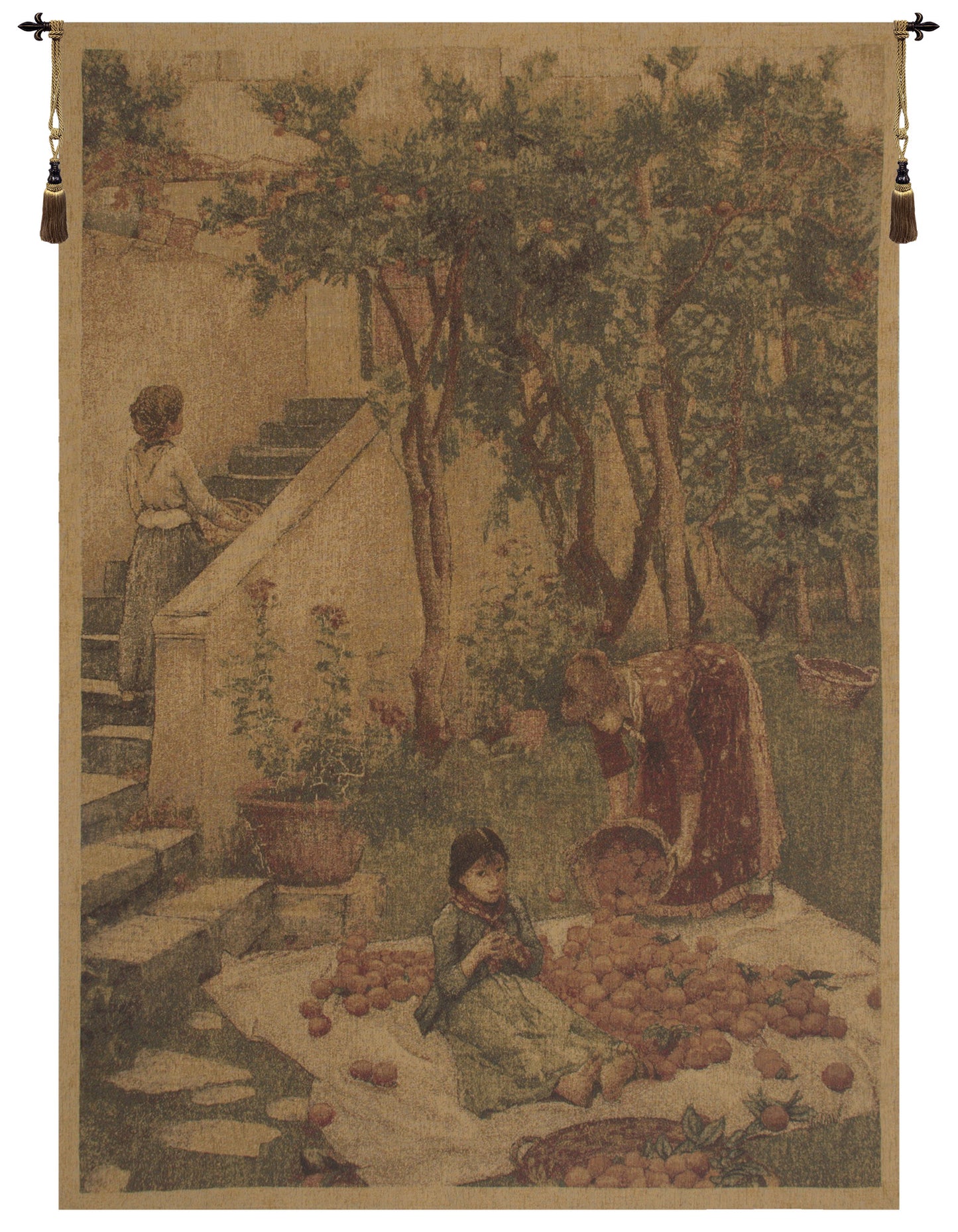 The Orange Gatherers Belgian Tapestry
